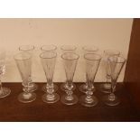 Ten 19th Century glass ale flutes