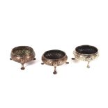 Three George III silver salts, marks indistinct