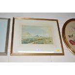 A gilt framed watercolour landscape study depicting Southwold Harbour