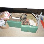 Two boxes of various military related equipment