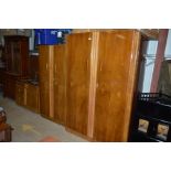 A good quantity Art Deco period walnut three piece