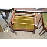 An Edwardian mahogany piano stool AF; and a woode