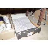 A box of till rolls; office equipment etc