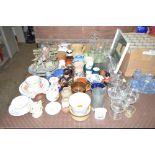 A quantity of drinking glasses; various china; a g