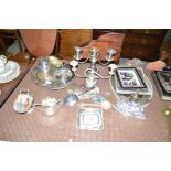 A quantity of various silver plated ware