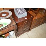 A reproduction mahogany two drawer filing chest