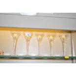 Five Georgian style wine glasses with air twist st