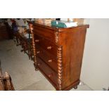 A Victorian mahogany chest fitted single frieze dr