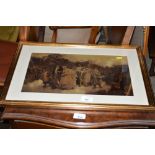 A gilt framed Christoleum depicting a marriage scene