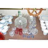 A quantity of various glassware to include a punch