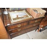 A mahogany chest fitted two short over two long drawers