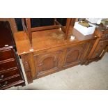 An oak panelled blanket box