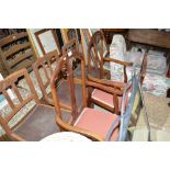 Two Edwardian mahogany elbow chairs