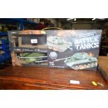 A box set of radio control battle tanks