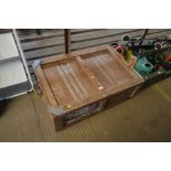 A wooden storage box