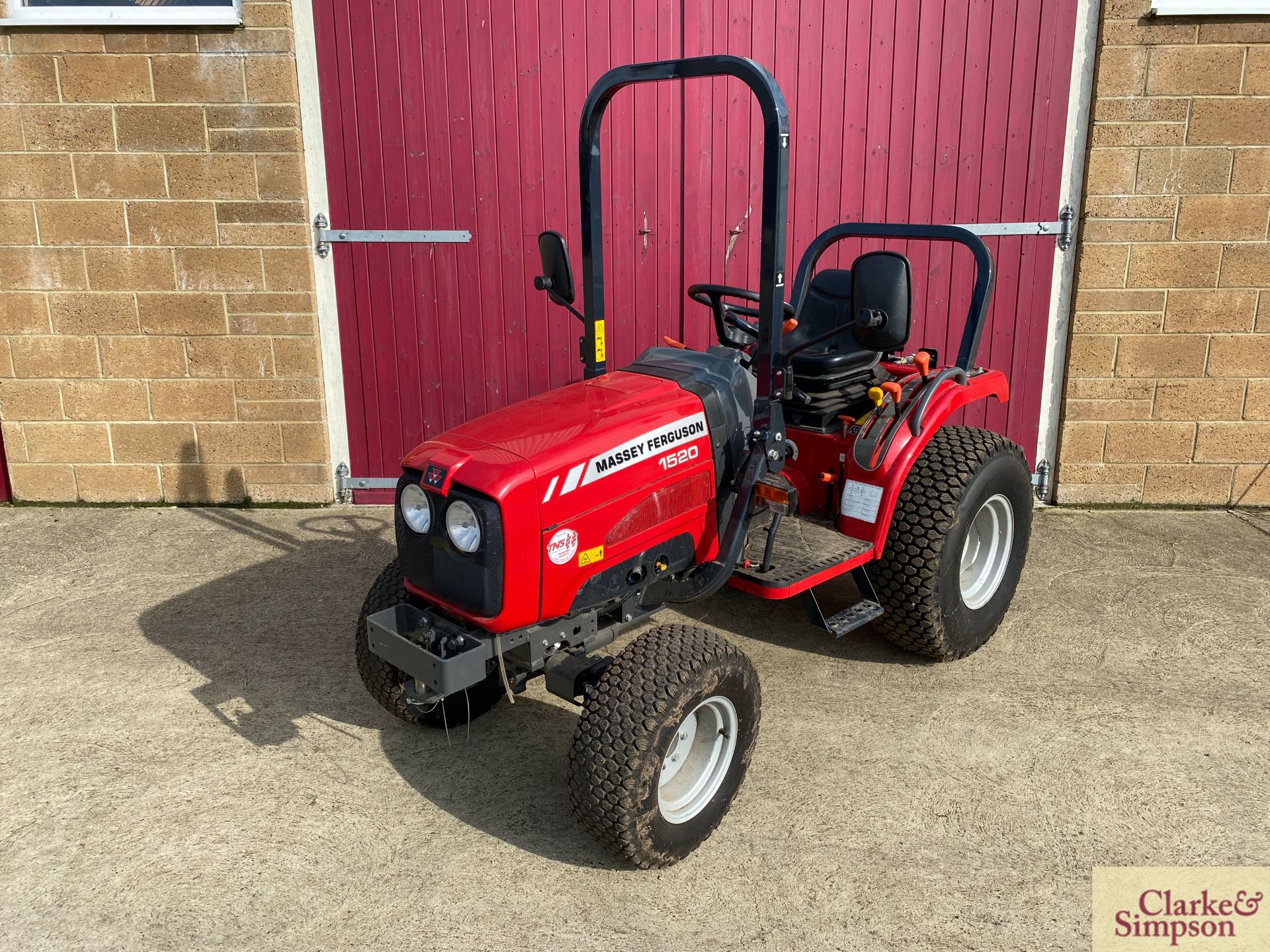 Massey Ferguson 1520 4WD compact tractor. 2017. Registration AY19 BXB. Date of first registration