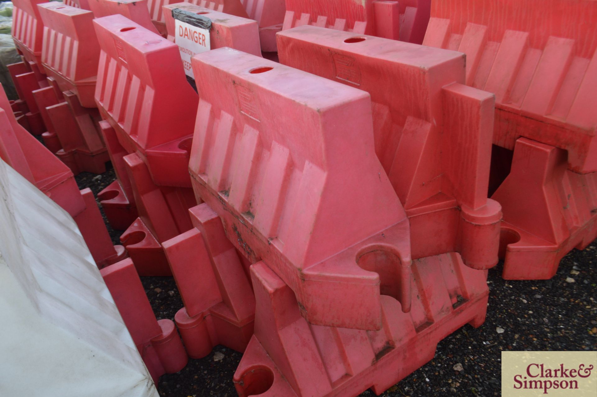 Large quantity of water filled traffic barriers. * - Image 6 of 7