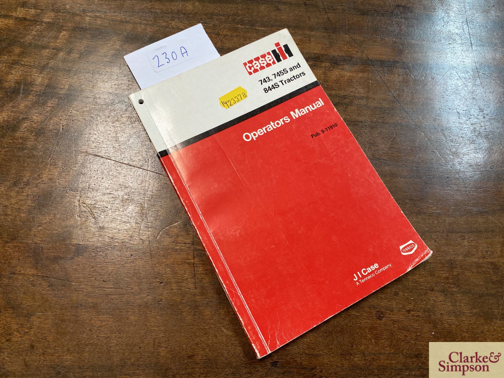 Case/IH 743-844S Tractor Operators Manual.