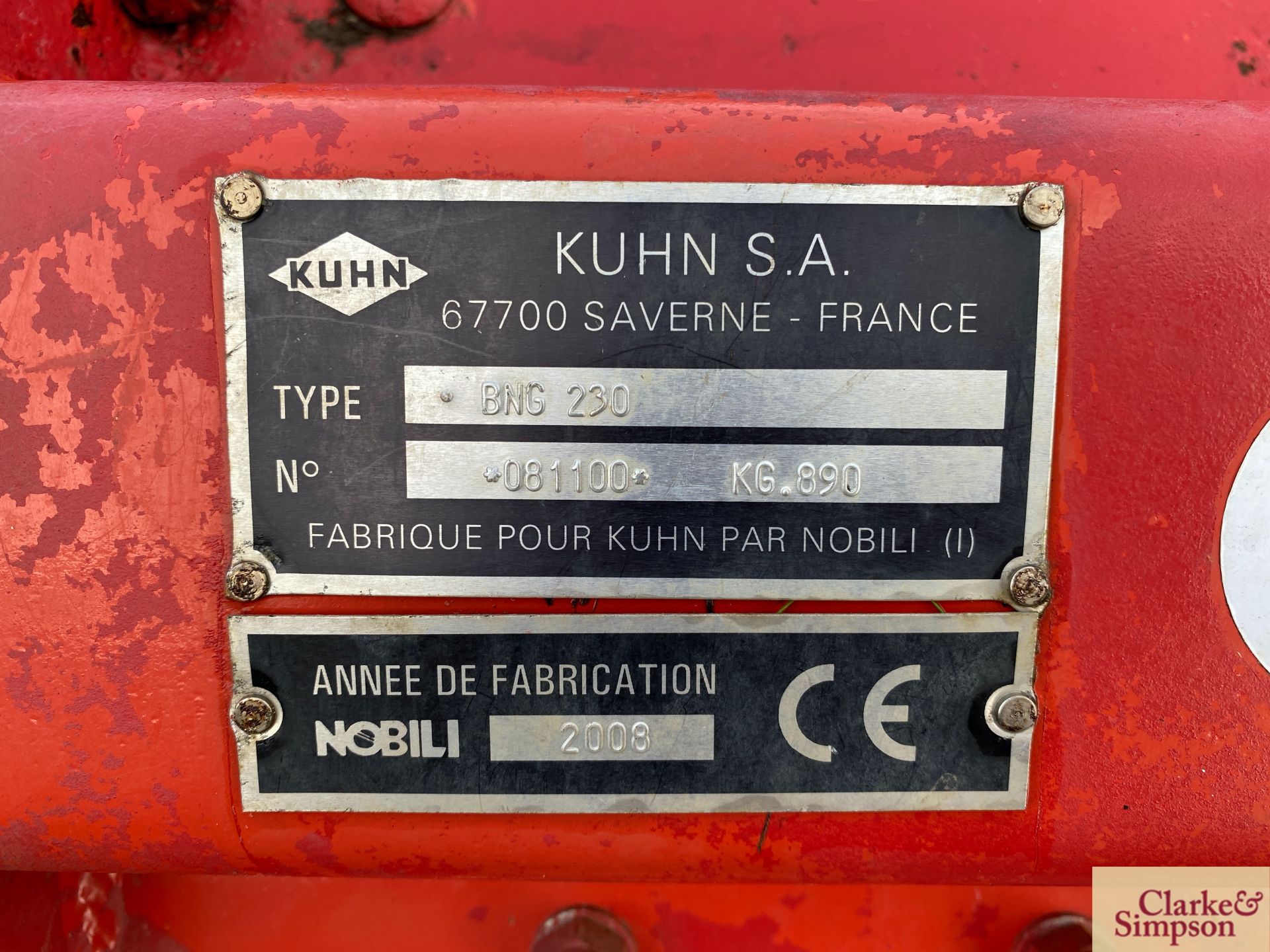 Kuhn BNG230 2.3m mounted flail mower. 2008. * - Image 5 of 7