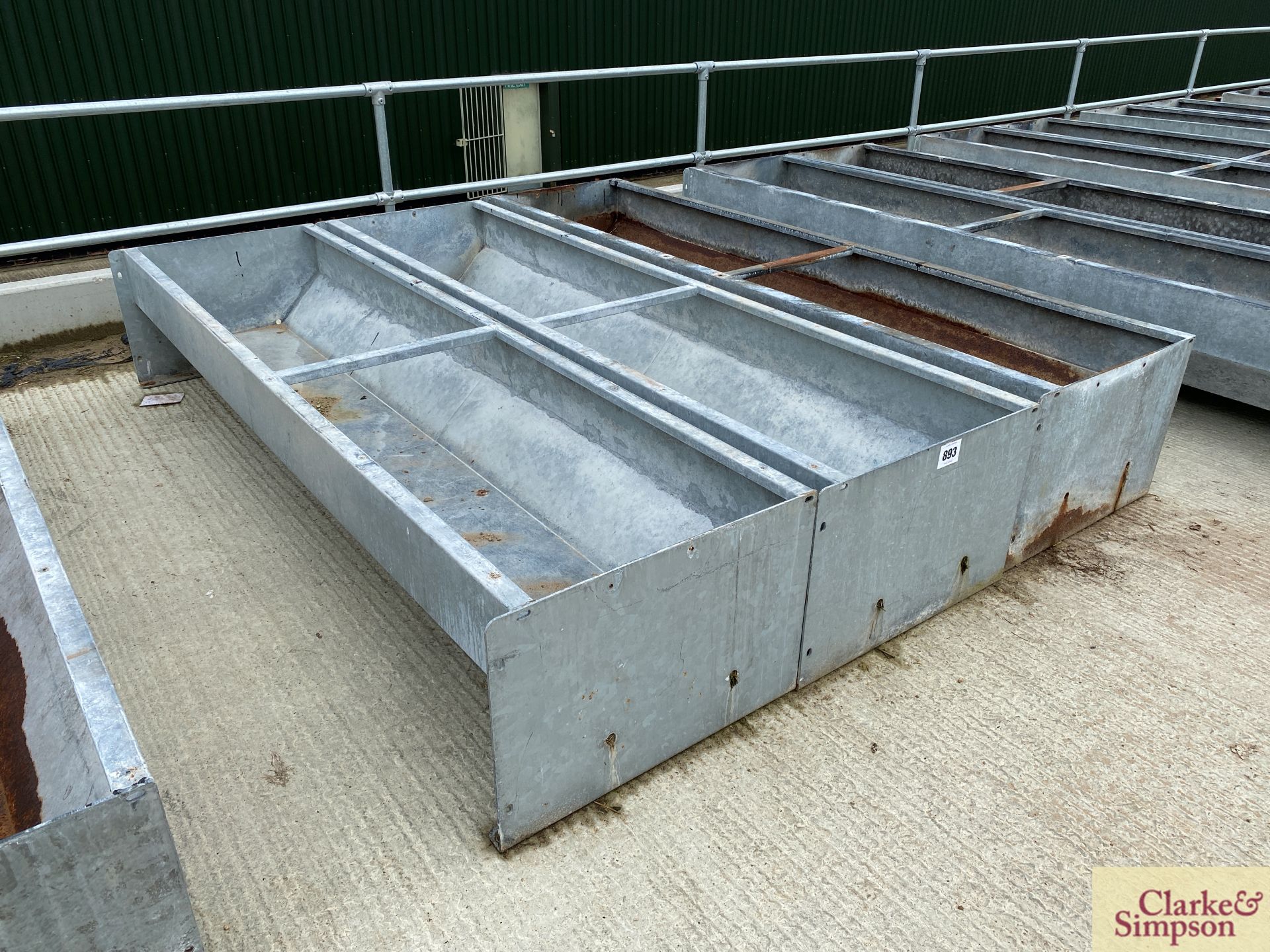 3x 12ft galvanised cattle troughs. * [Located Roudham]