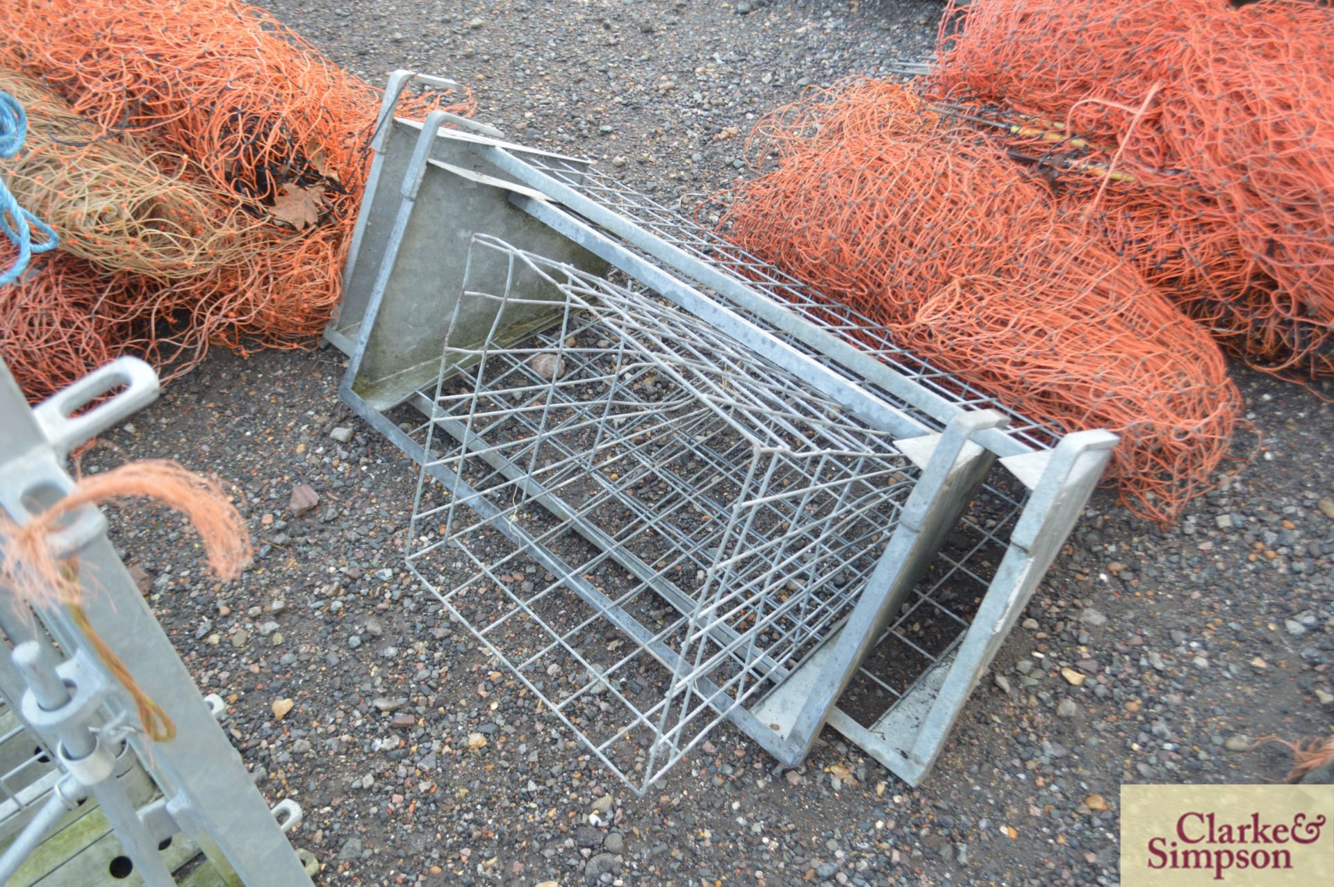 Various sheep hayracks.