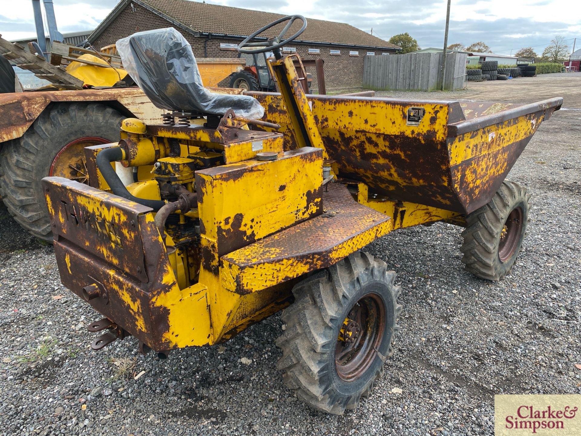 Thwaites 30cwt 4WD pivor steer dumper. 10.0/75-15.3 wheels and tyres. With manual start Petter PH2 - Image 6 of 31