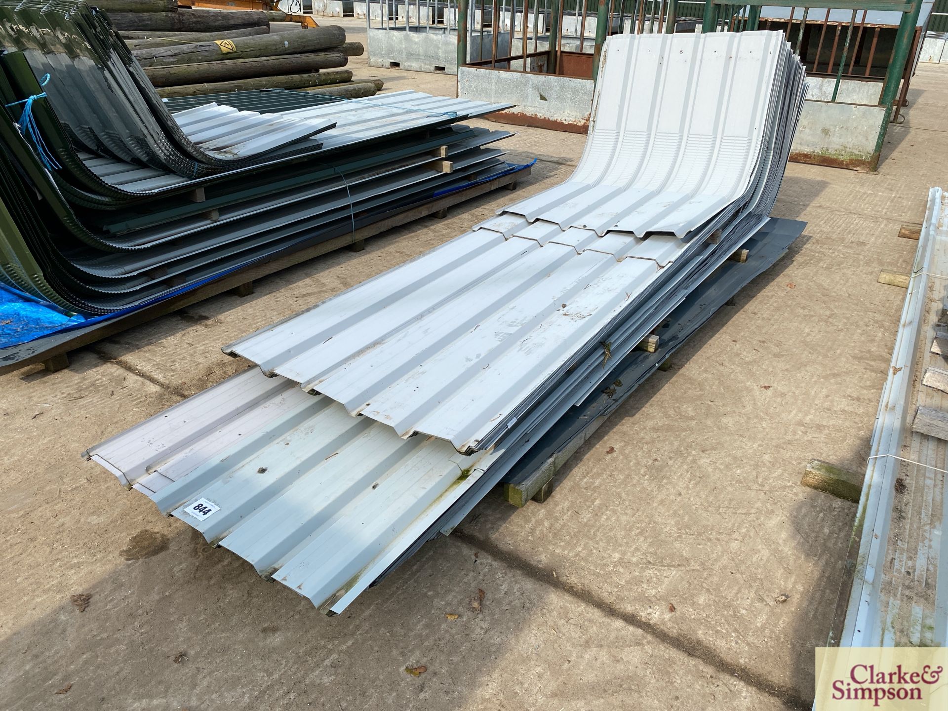 Quantity of new and used box profile curved eaves. * [Located Roudham]