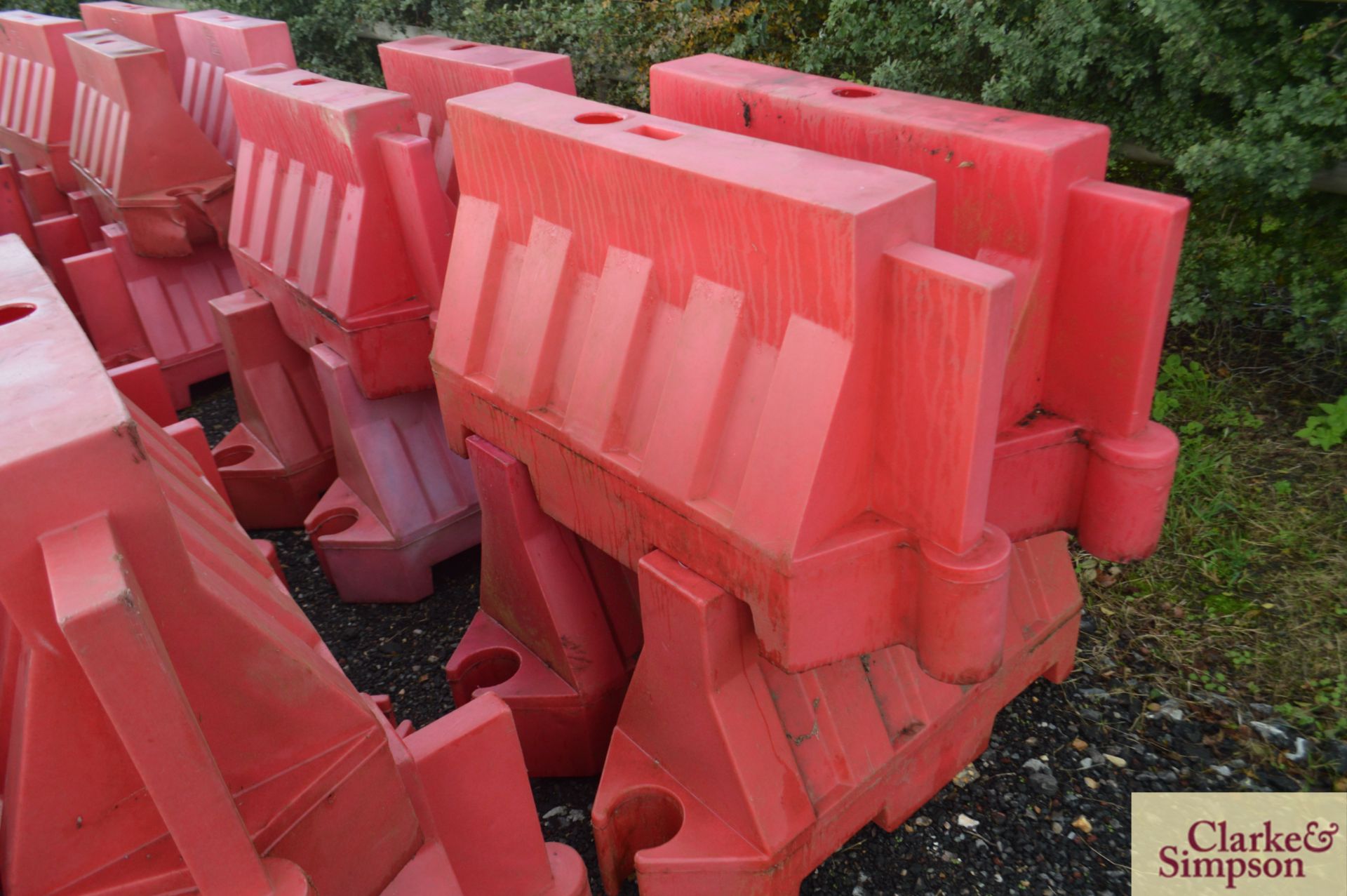 Large quantity of water filled traffic barriers. * - Image 7 of 7