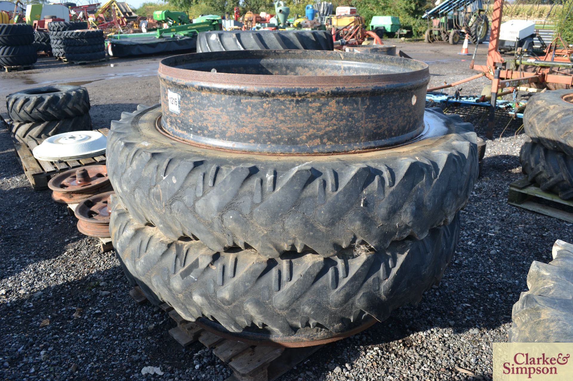 12.4R46 Stocks row crop dual wheels and tyres. Wi