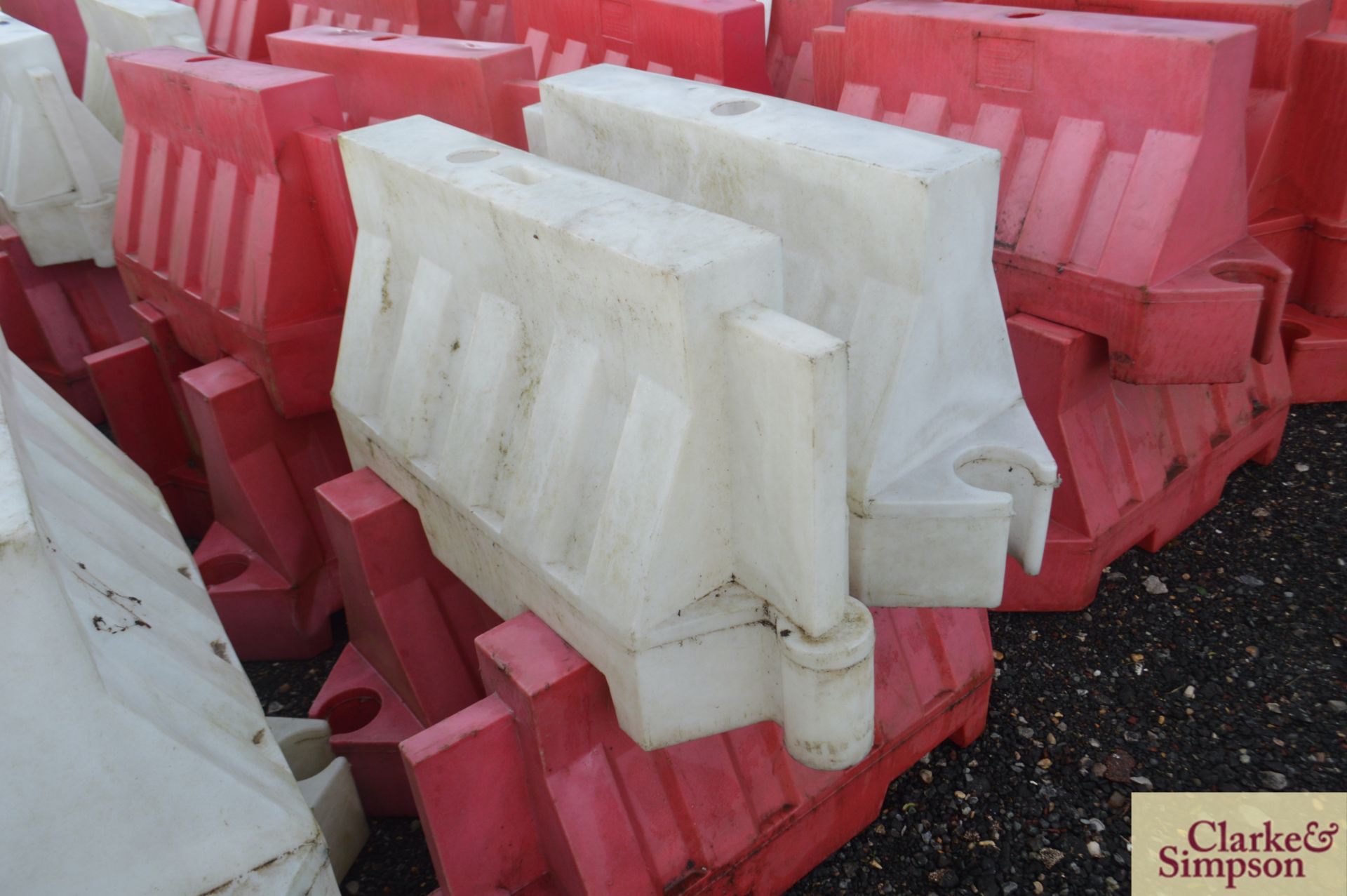 Large quantity of water filled traffic barriers. * - Image 5 of 7