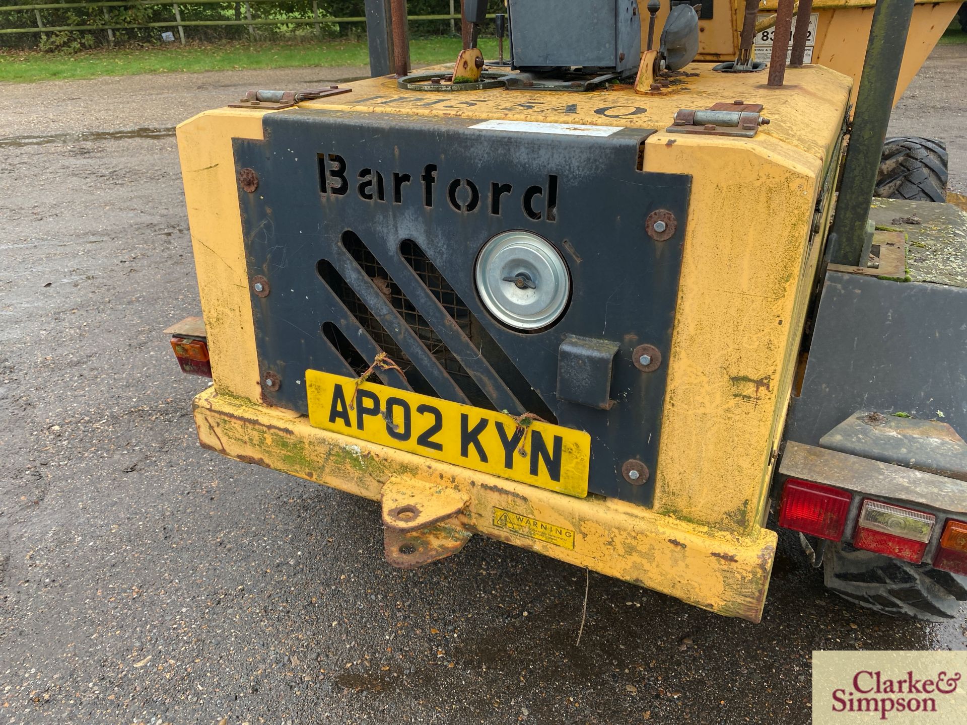 Barford SRX3000 3T swivel tip 4WD pivot steer dumper. Registration AP02 KYN. Date of first - Image 16 of 30