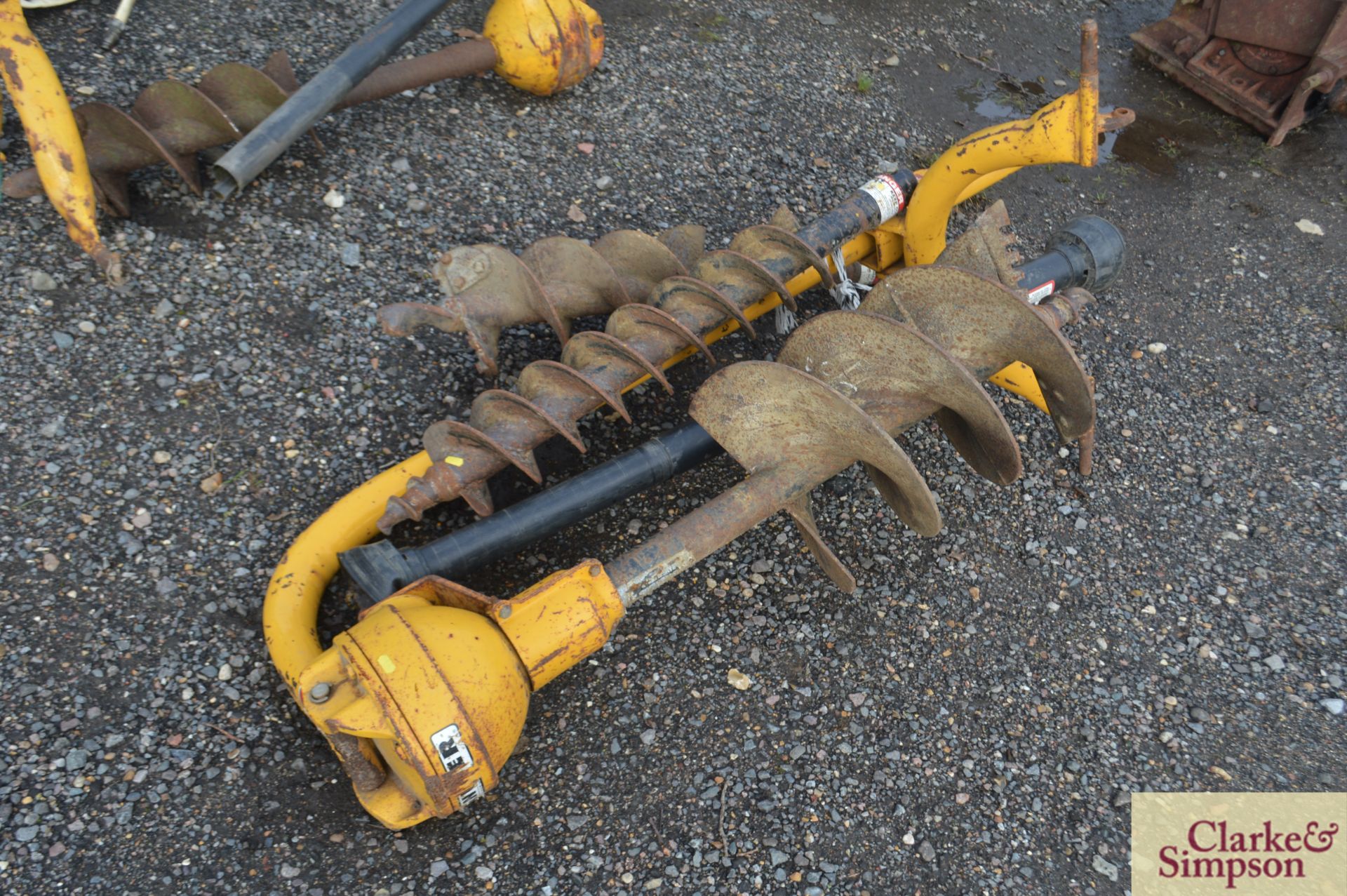 ** CATALOGUE CHANGE ** Opico Danuser linkage mounted post hole borer. With 6in, 9in & 14in augers. - Image 4 of 4