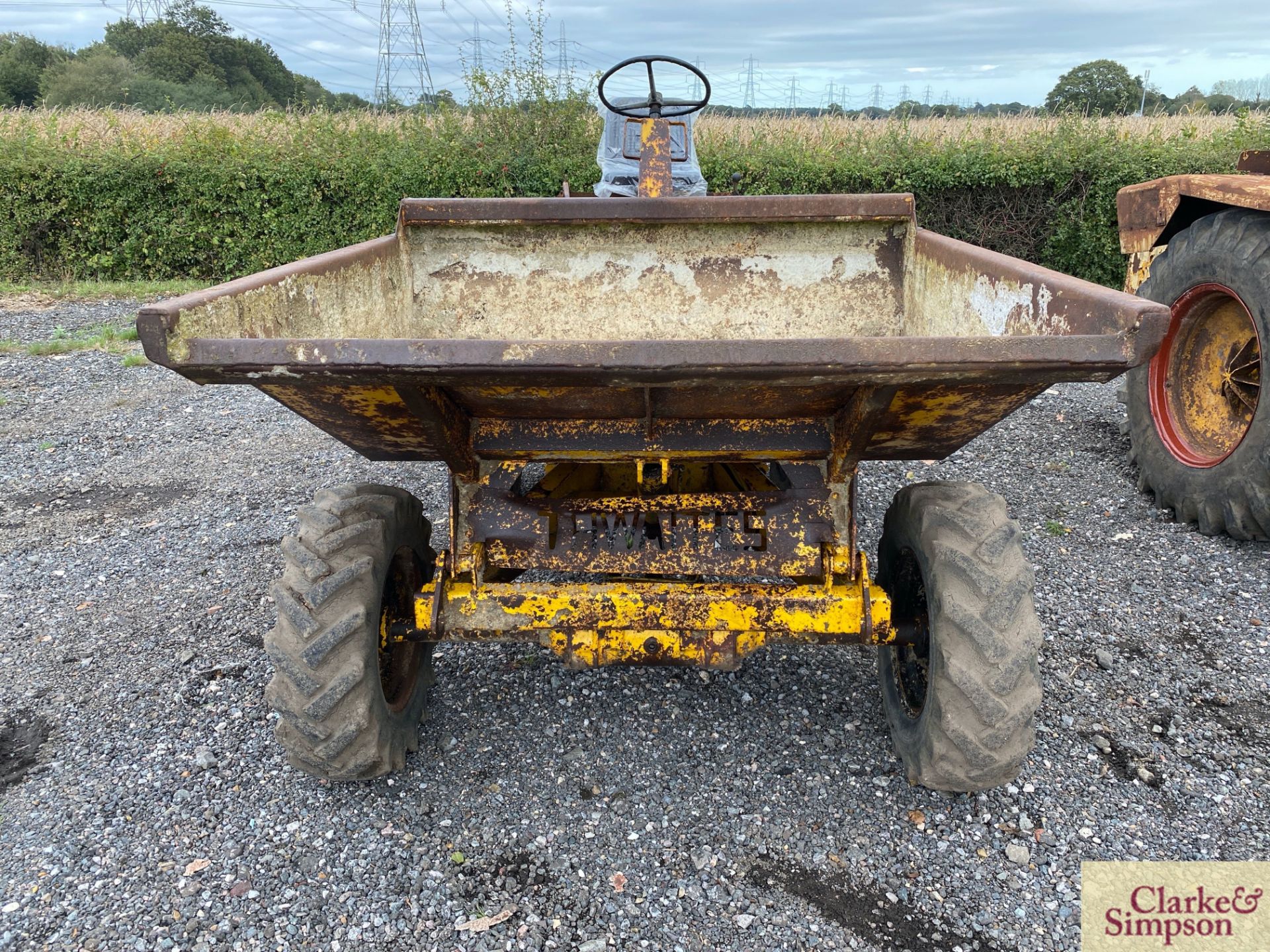 Thwaites 30cwt 4WD pivor steer dumper. 10.0/75-15.3 wheels and tyres. With manual start Petter PH2 - Image 2 of 31