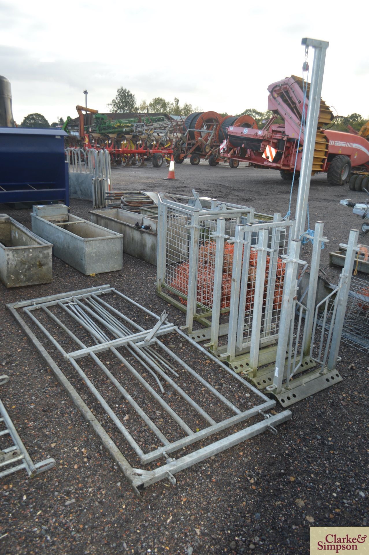 Sheep race frames, guillotine gate, non-return gate, race pins, double gate and shedding gate. - Image 2 of 3