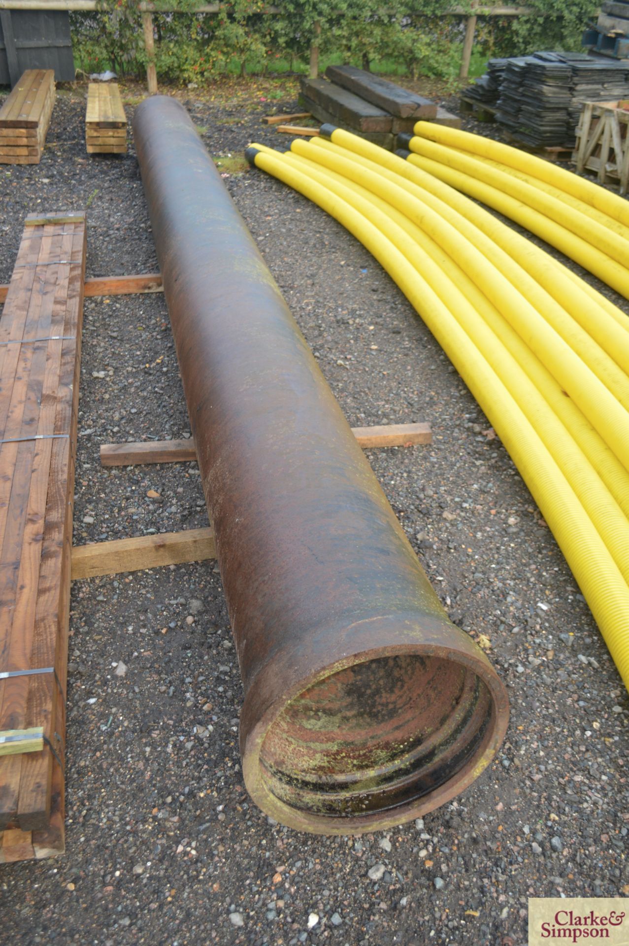 Large diameter 5.6m metal culvert pipe.