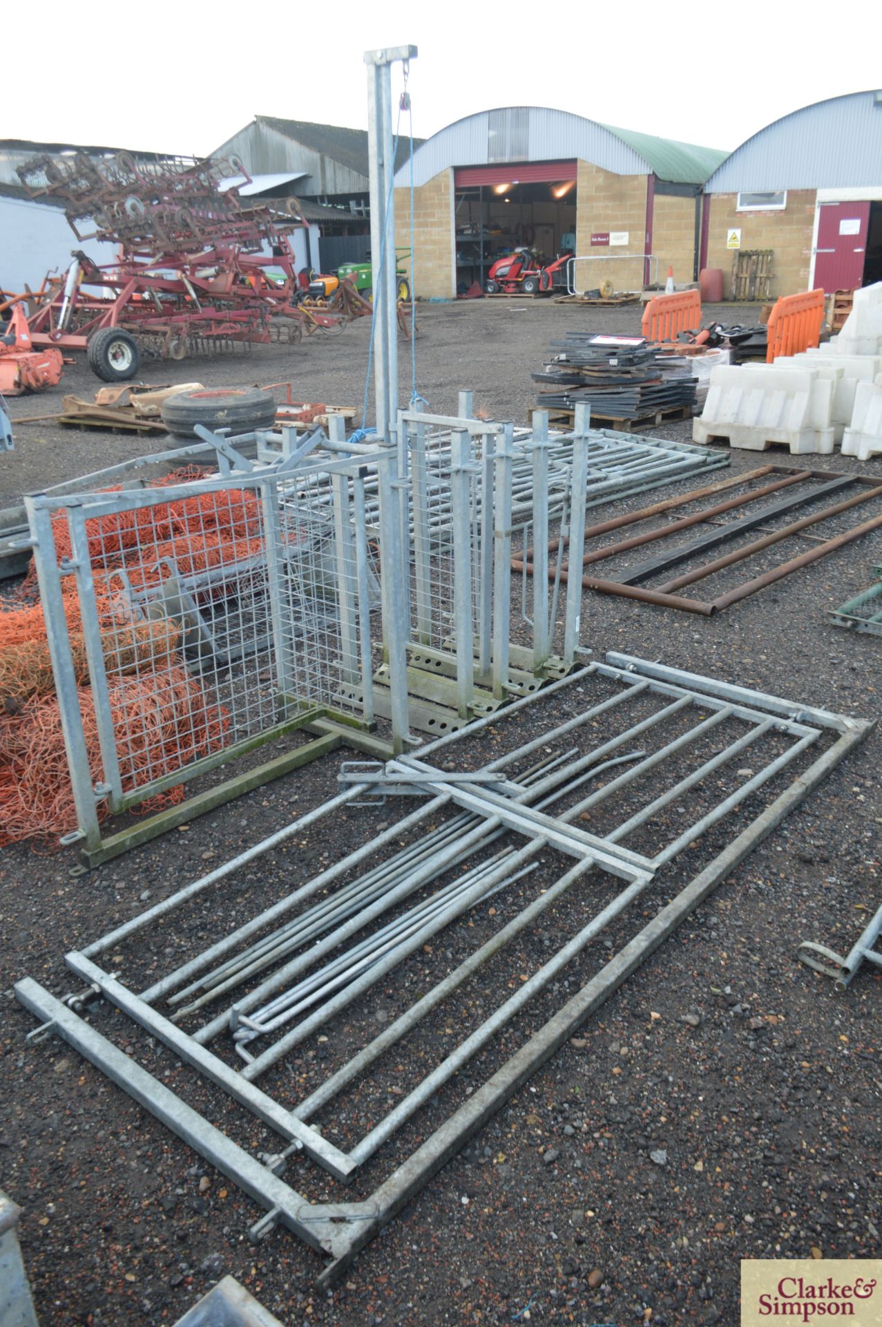 Sheep race frames, guillotine gate, non-return gate, race pins, double gate and shedding gate.