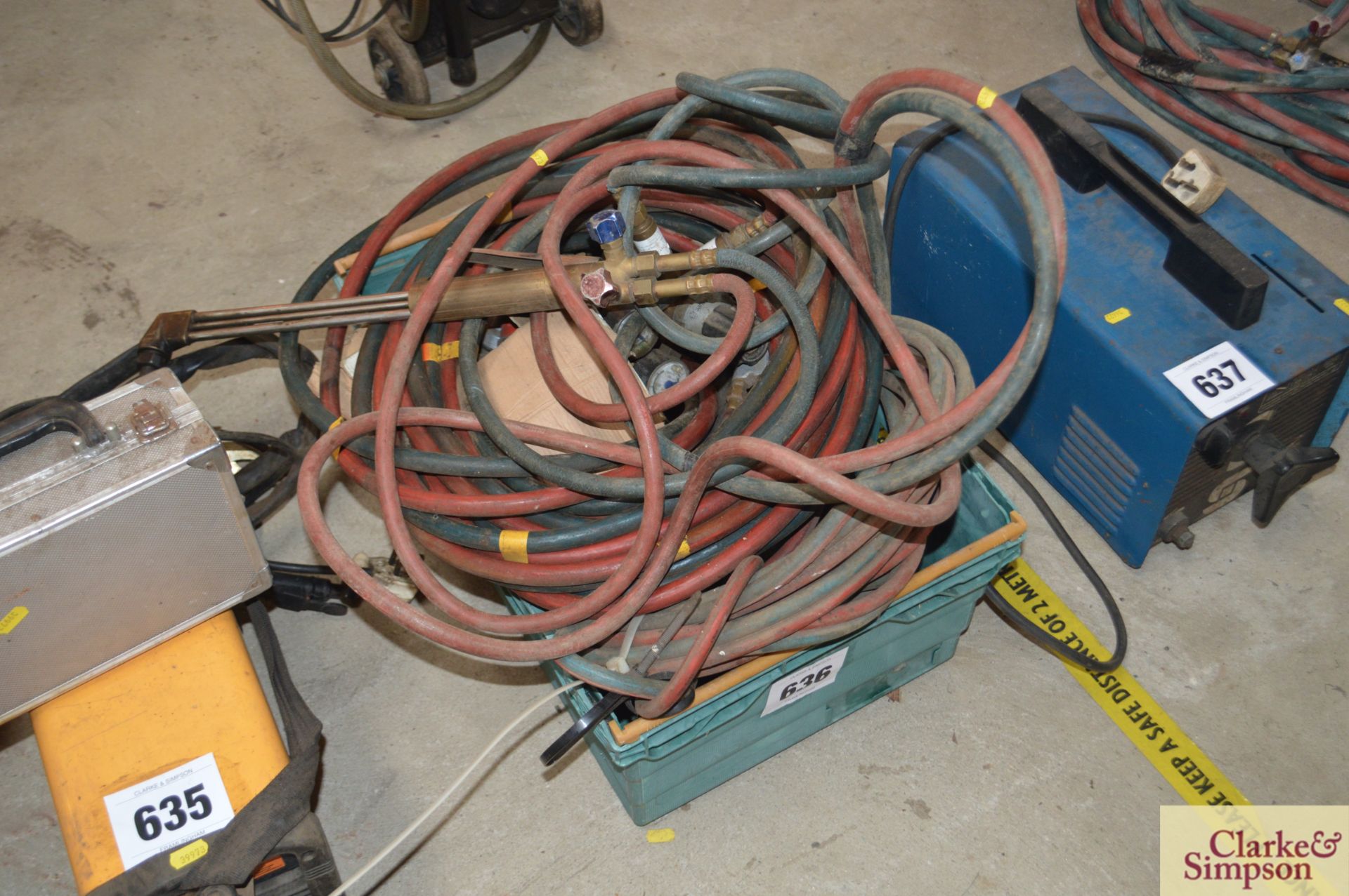 Various gas pipes and four regulators.