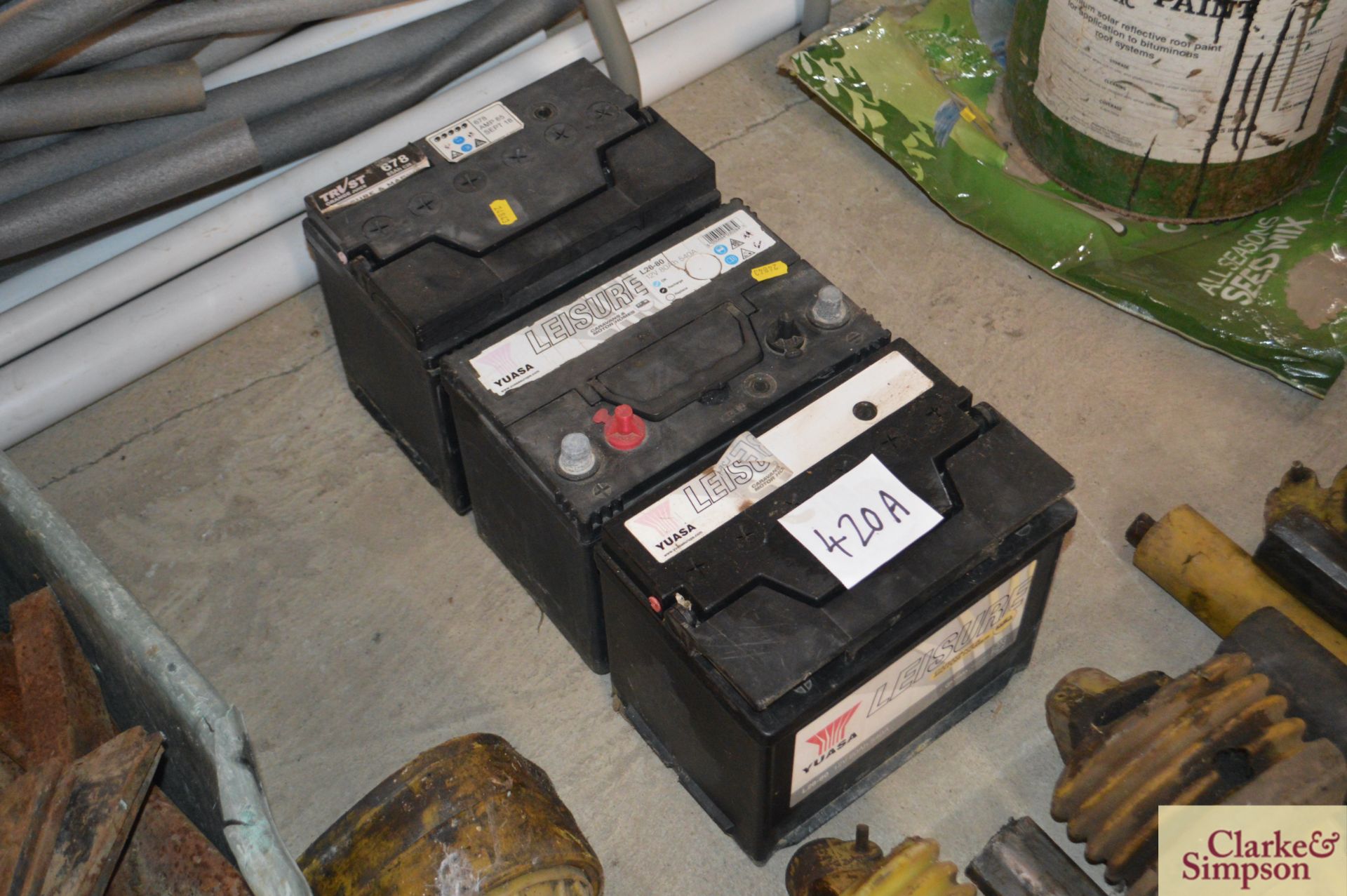 3x used tractor batteries. *