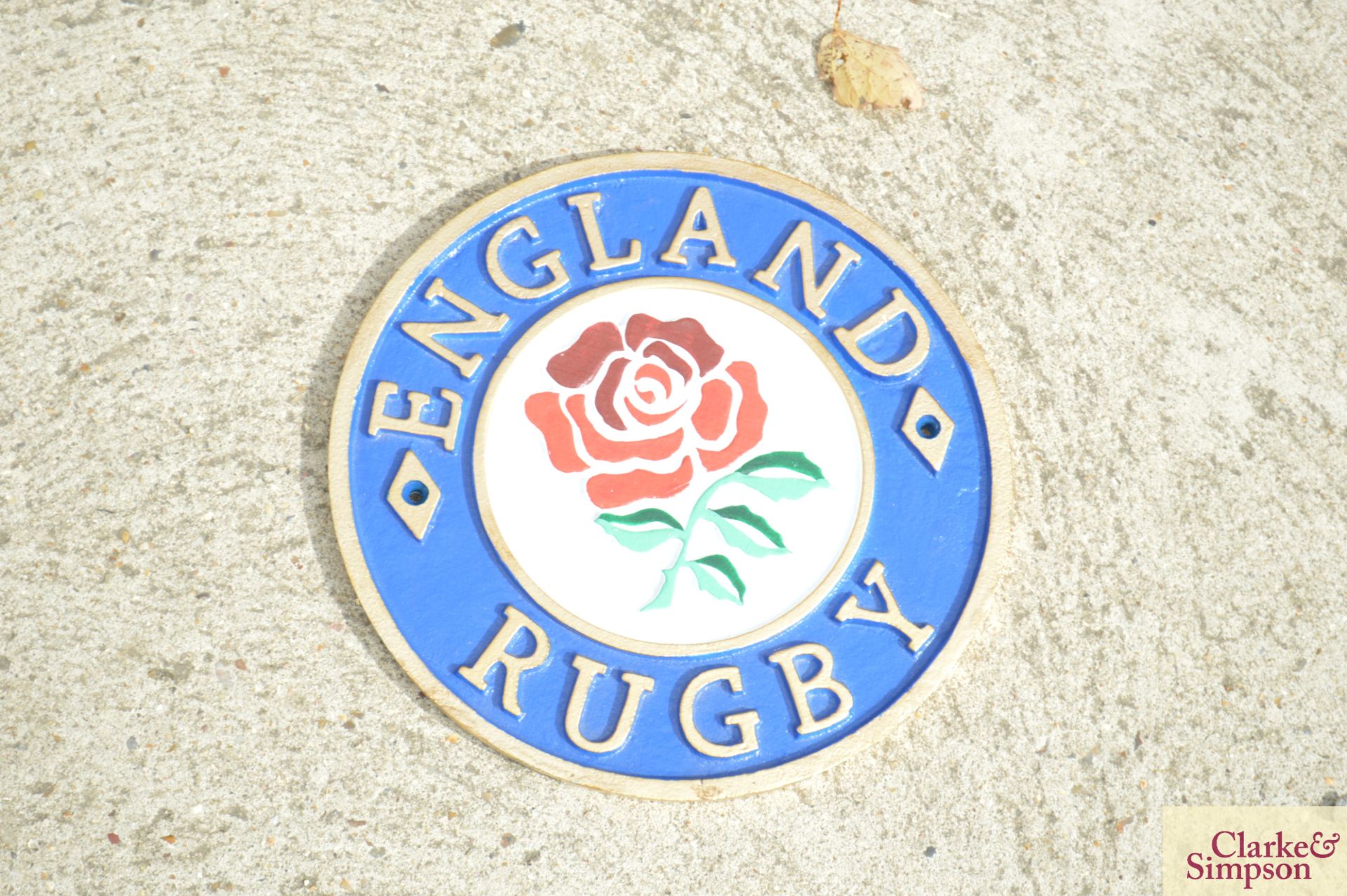 England rugby plaque.*