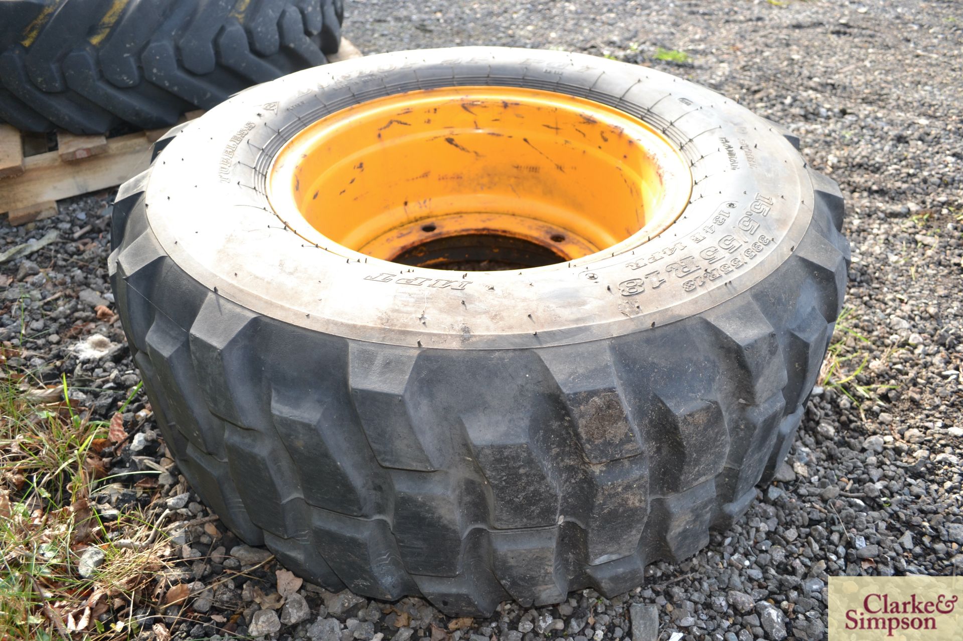 JCB 3CX 15.5/55-18 front wheel and tyre. * - Image 2 of 3