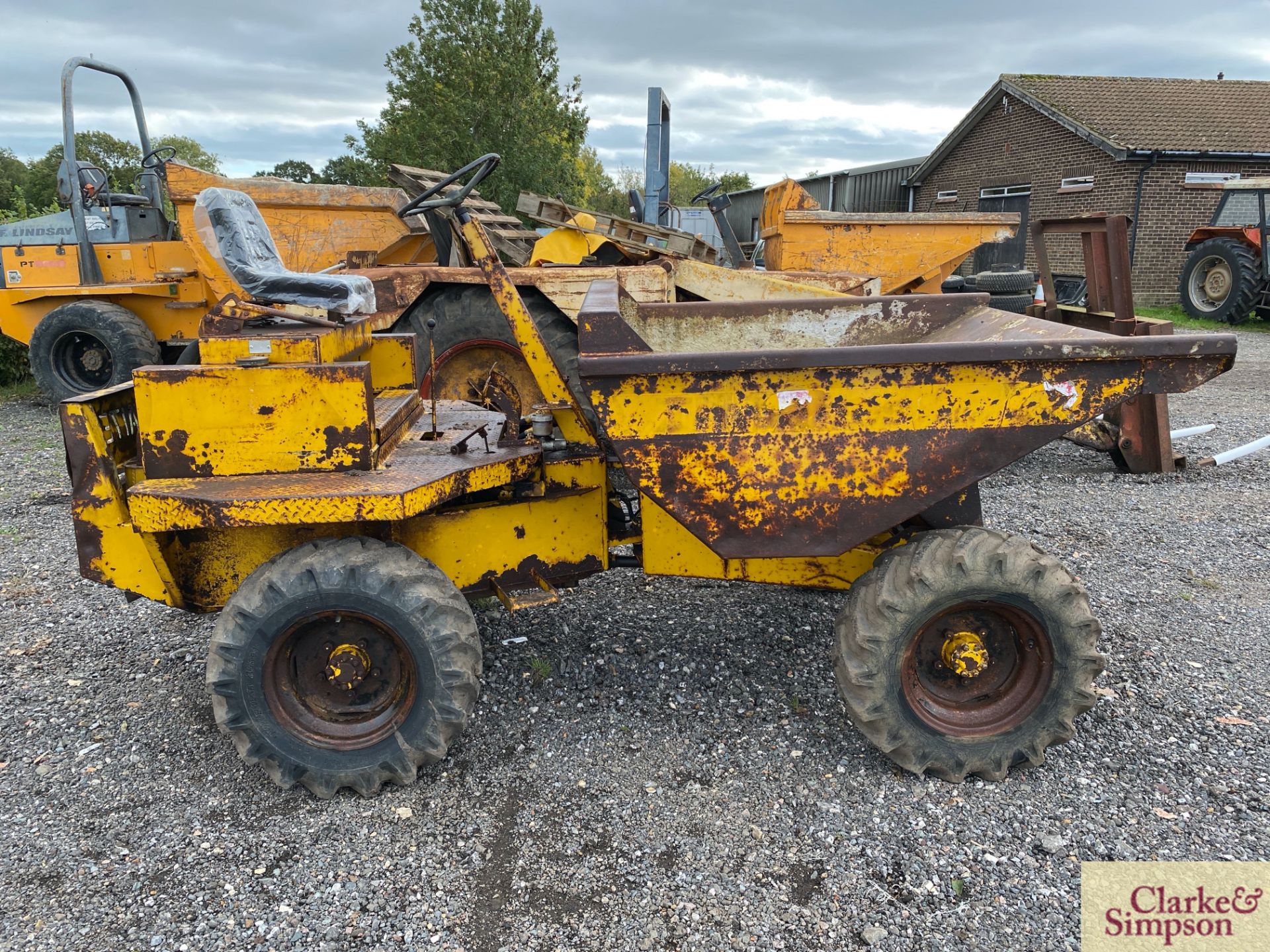 Thwaites 30cwt 4WD pivor steer dumper. 10.0/75-15.3 wheels and tyres. With manual start Petter PH2 - Image 7 of 31
