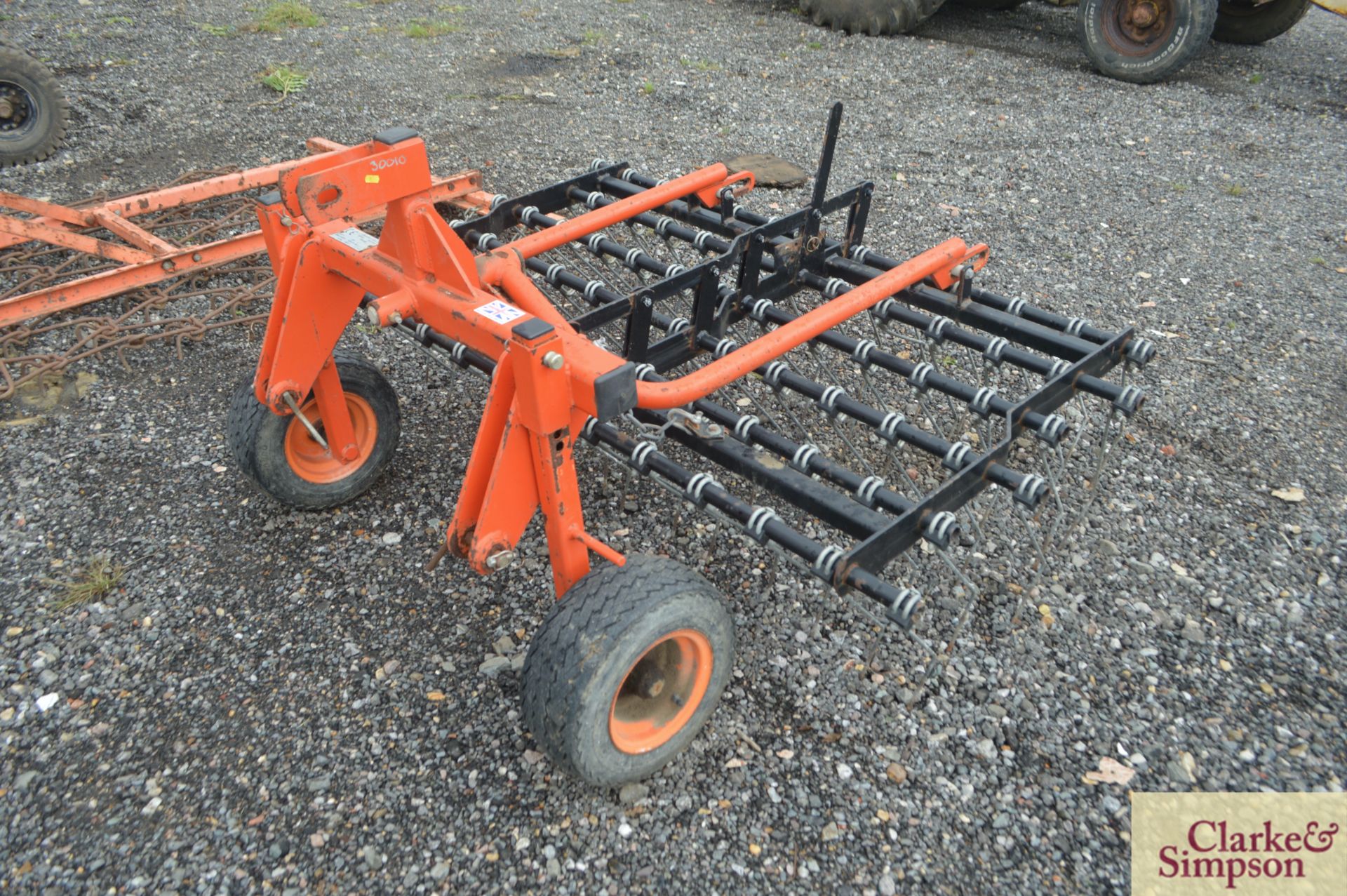 Parmiter 2m mounted grass harrow. - Image 3 of 5