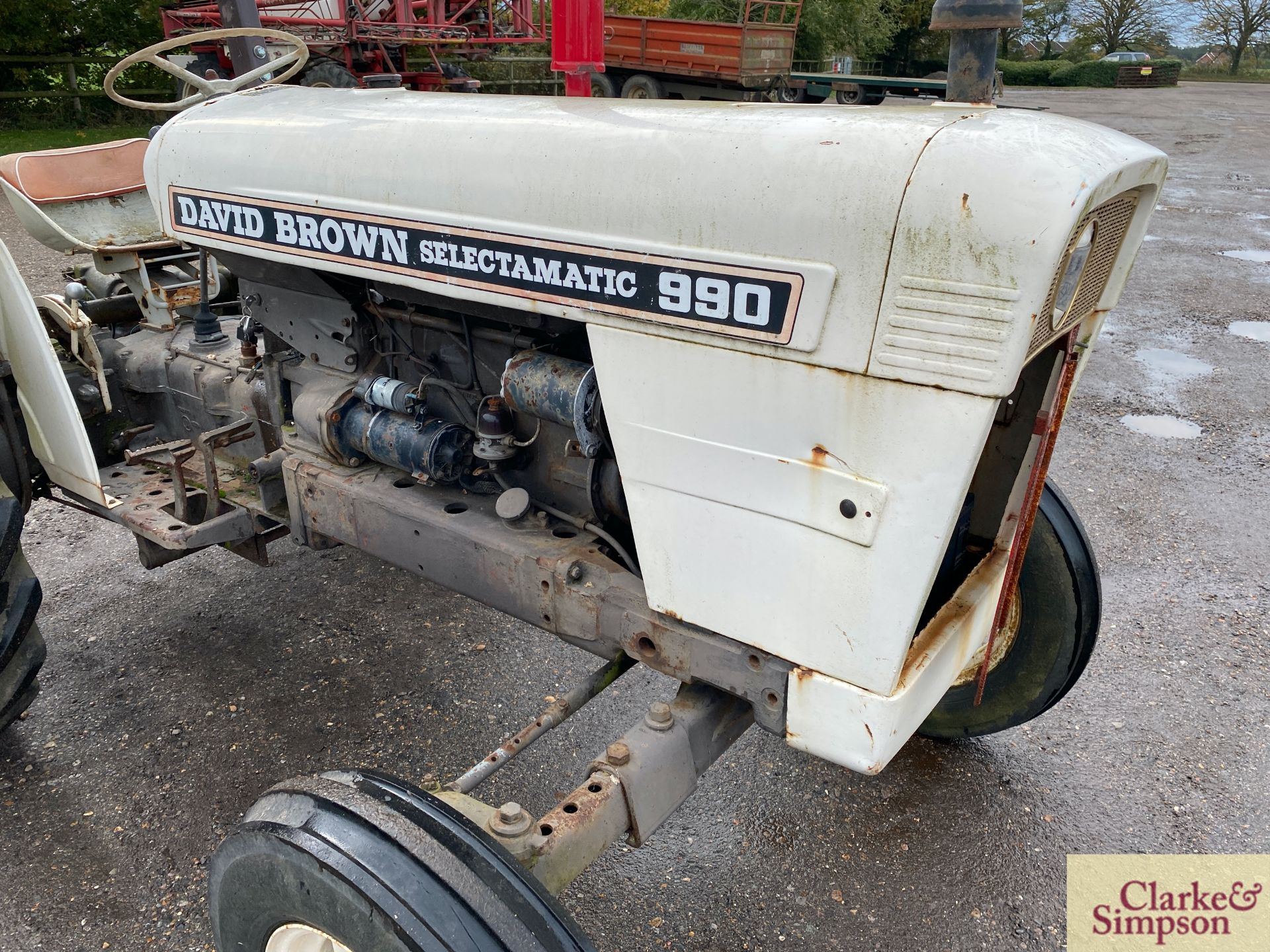 David Brown 990 Selectamatic 2WD tractor. Registration DUE 781D (no paperwork). Serial number 990A/ - Image 9 of 31
