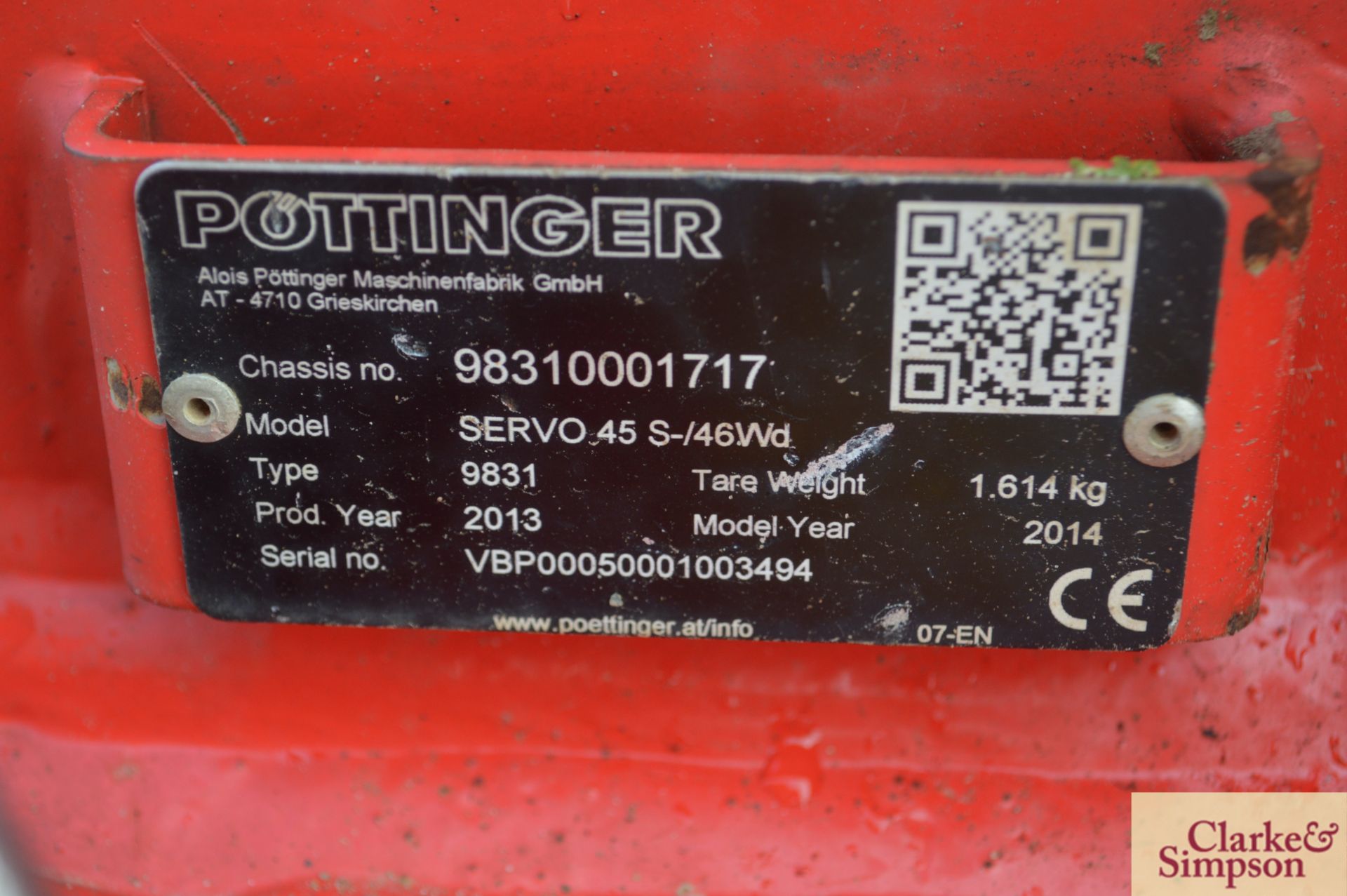 Pottinger Servo 45S 5+1F reversible plough. Serial number VBP00050001003494. With manual vari- - Image 10 of 13