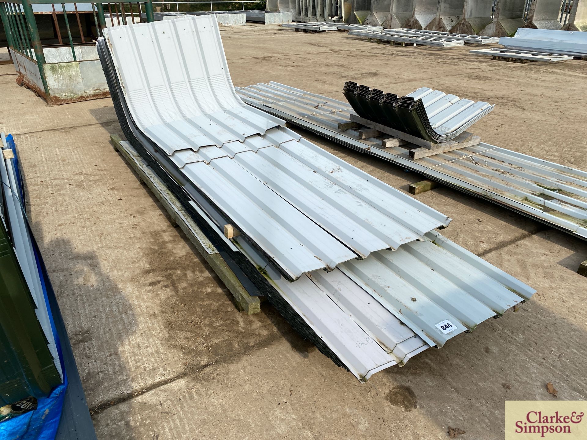 Quantity of new and used box profile curved eaves. * [Located Roudham] - Image 2 of 4