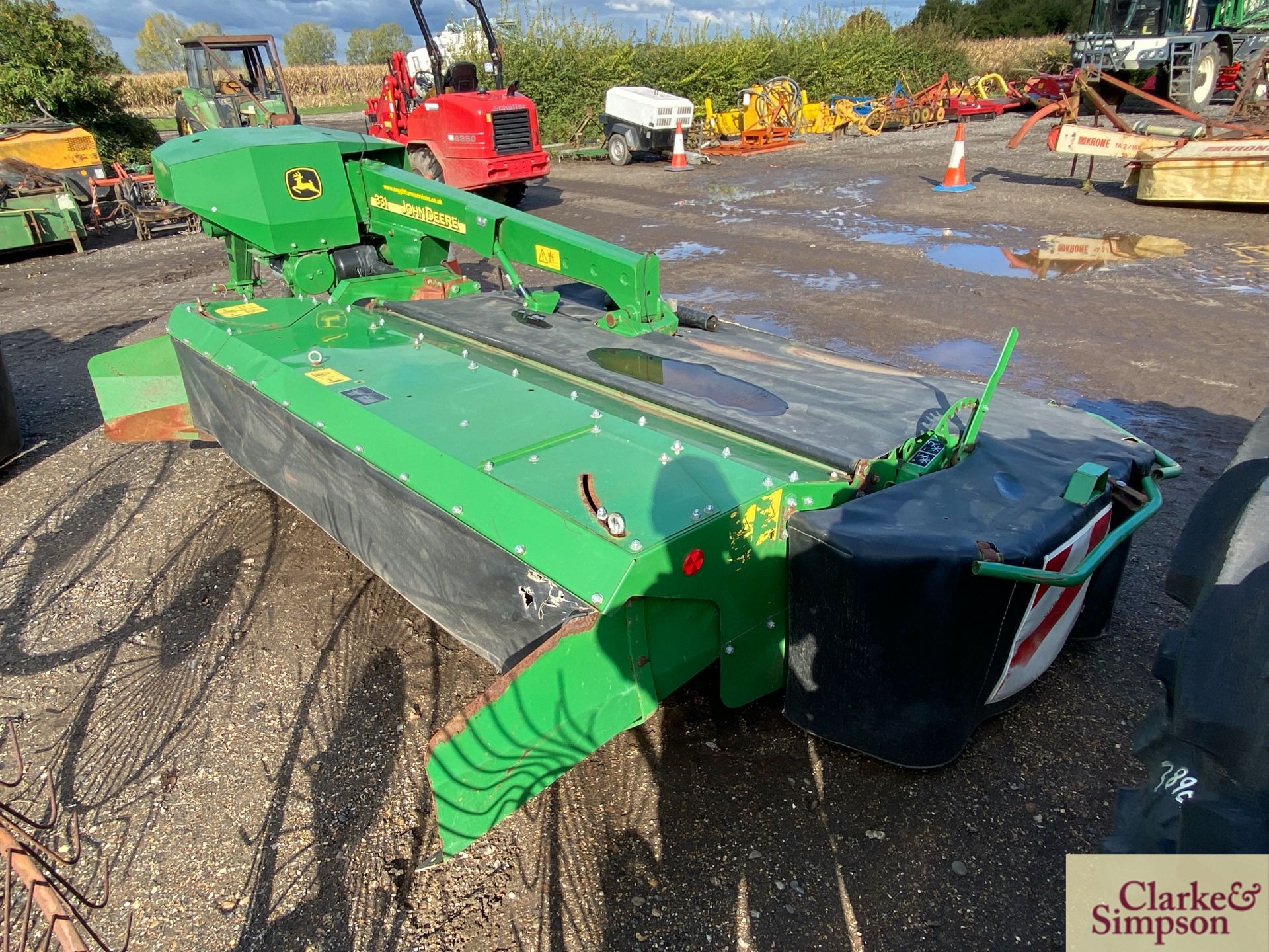 John Deere 331 mounted disc mower conditioner. 2013. *