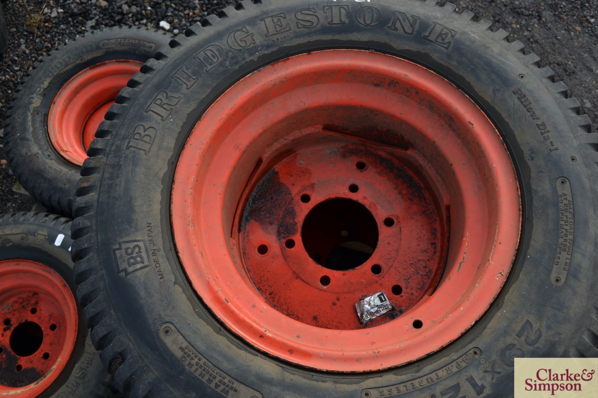 Set of turf wheels and tyres to fit Kubota compact tractor. - Image 4 of 4