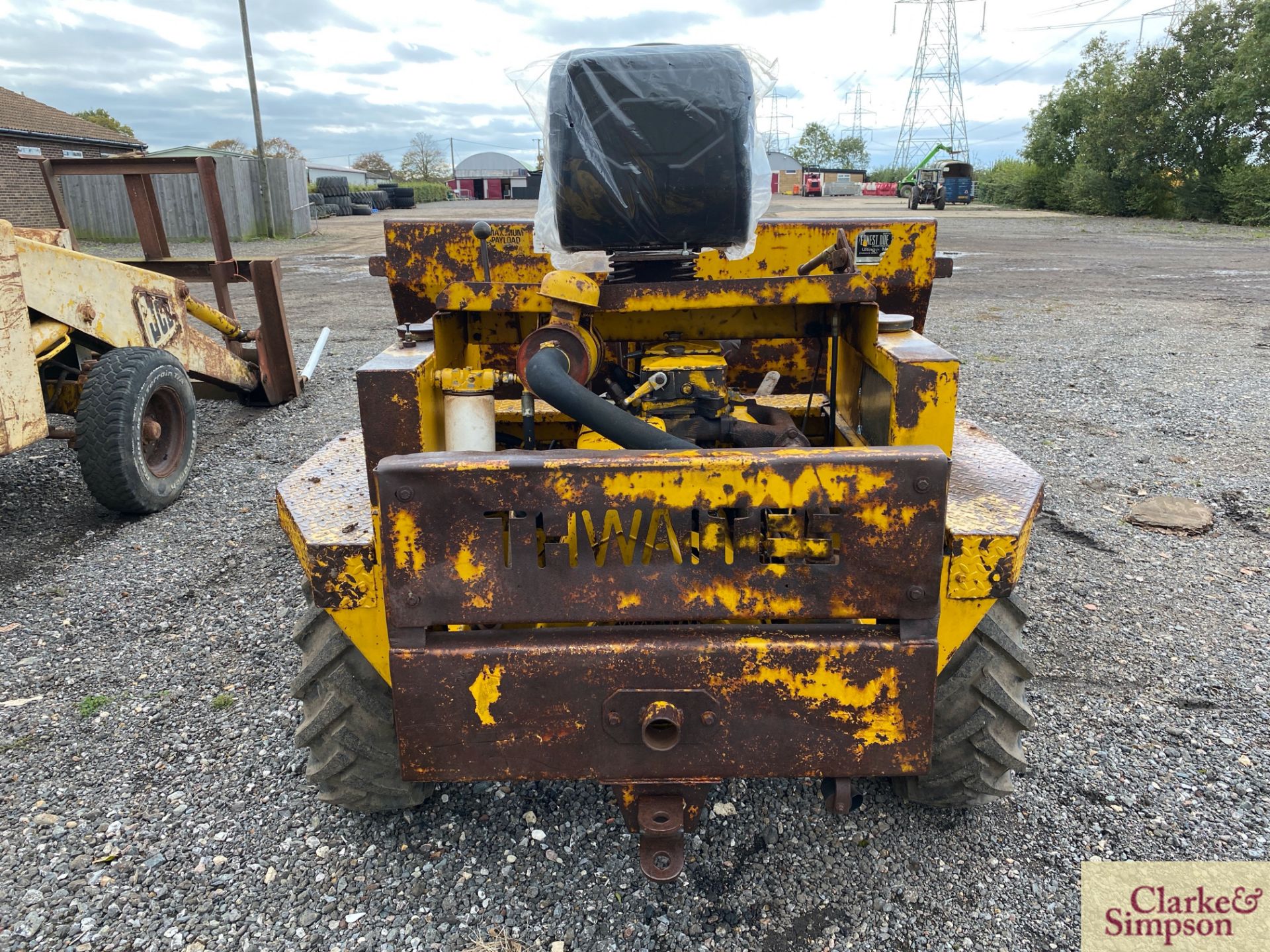 Thwaites 30cwt 4WD pivor steer dumper. 10.0/75-15.3 wheels and tyres. With manual start Petter PH2 - Image 5 of 31