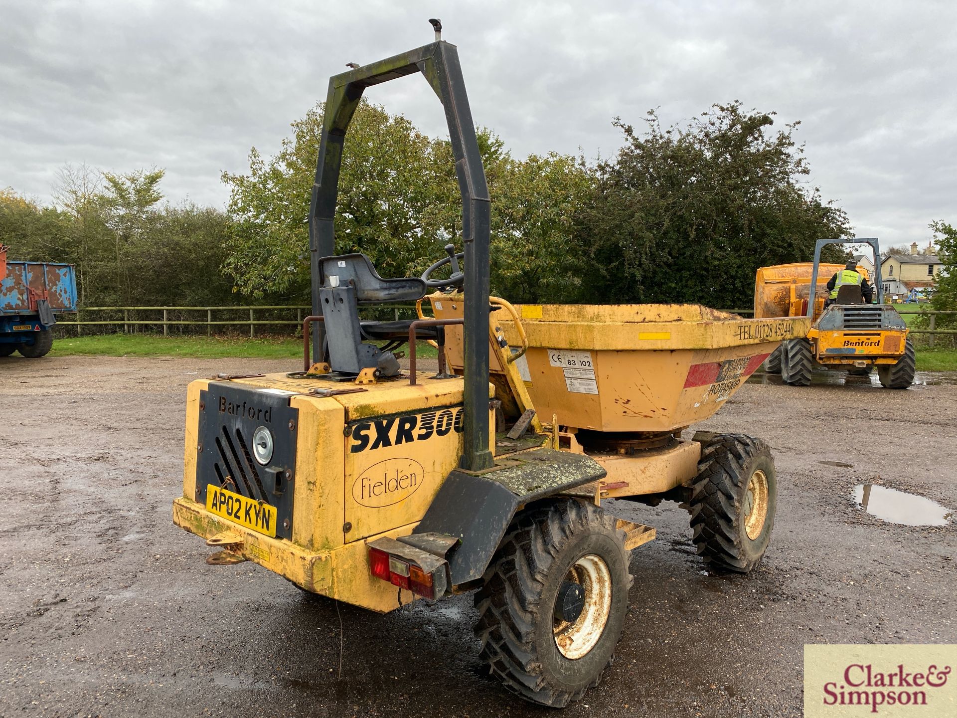 Barford SRX3000 3T swivel tip 4WD pivot steer dumper. Registration AP02 KYN. Date of first - Image 5 of 30