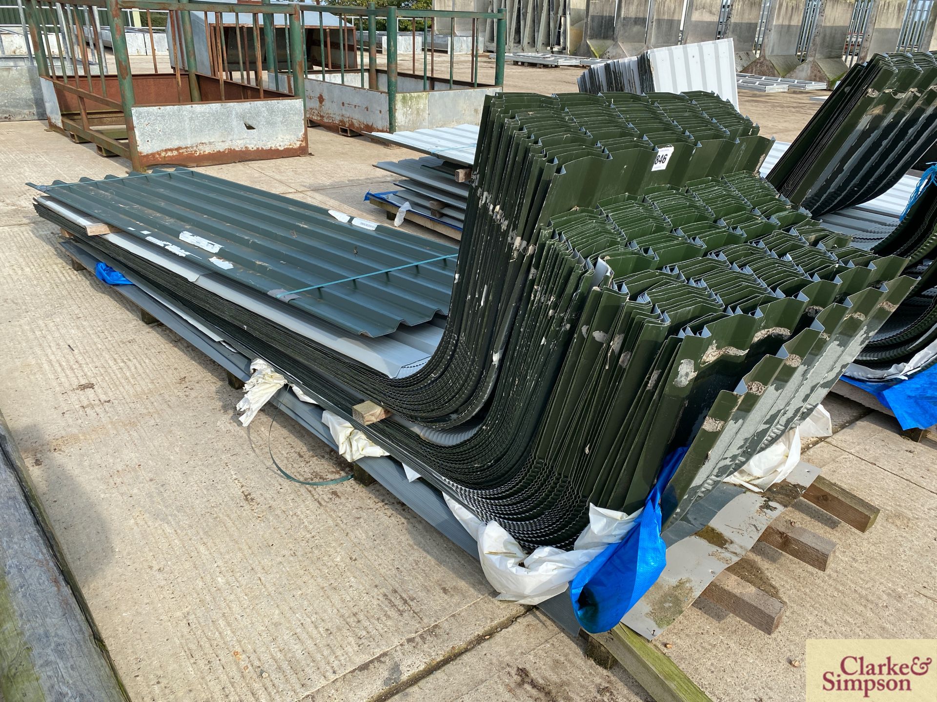 Quantity of new and used box profile curved eaves. * [Located Roudham] - Image 2 of 4